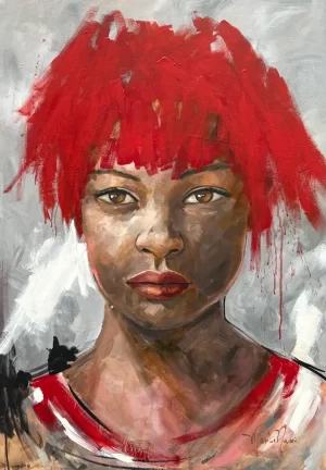 Mulher de cabelo vermelho